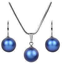 Troli sada náhrdelníka a náušníc Pearl Iridescent Dark Blue EPEKL08RH Iridescent Dark Blue + C581810SNRH Iridescent Dark Blue