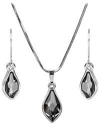 Troli sada náušníc a náhrdelníka Flame Silver Night E220510KLRH Silver Night + C220514SNRH Silver Night