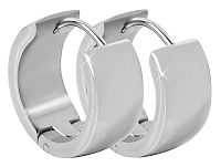 Troli široké krúžkové náušnice z ocele KES-066 silver