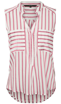 Vero Moda Dámska blúzka Erika S/L Stripe Shirt Color Snow White/Foxglove S