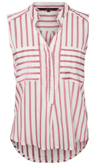 Vero Moda Dámska blúzka Erika S/L Stripe Shirt Color Snow White/Foxglove XL
