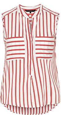 Vero Moda Dámska blúzka Erika S/L Stripe Shirt Color Snow White/Red S