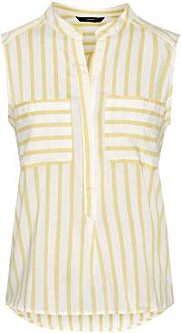 Vero Moda Dámska blúzka Erika S/L Stripe Shirt Color Snow White/Yarrow S