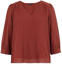 Vero Moda Dámska blúzka VMARWEN 3/4 TOP WVN Madder Brown M