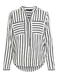 Vero Moda Dámska blúzka VMERIKA STRIPE L/S SHIRT EXP Snow White Black S