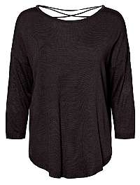 Vero Moda Dámska blúzka VMRAINI NEW 3/4 STRING Blouse Black M