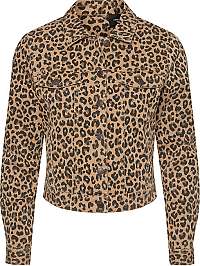 Vero Moda Dámska bunda VMLEONORA LS DENIM JACKET Tobacco Brown LEOPARD L