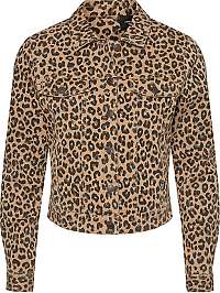 Vero Moda Dámska bunda VMLEONORA LS DENIM JACKET Tobacco Brown LEOPARD S