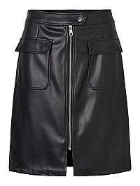 Vero Moda Dámska sukňa VMBUTTERSIA HW COATED AK SKIRT Black XS