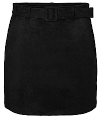 Vero Moda Dámska sukňa VMCHILI faux SUEDE HW SHORT SKIRT Black XS