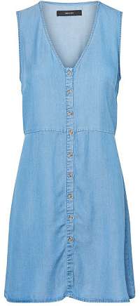 Vero Moda Dámske šaty Coco Mia Sl Short Dress Ga Medium Blue Denim M