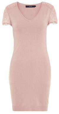 Vero Moda Dámske šaty Lassi Glory Ss V-Neck Dress Misty Rose L