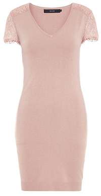 Vero Moda Dámske šaty Lassi Glory Ss V-Neck Dress Misty Rose S