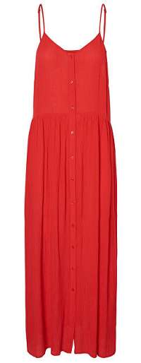 Vero Moda Dámske šaty Morning Midi Dress Chinese Red M