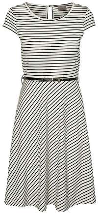 Vero Moda Dámske šaty Vigga Flair Capsleeve Dress Noos Snow White Black XL