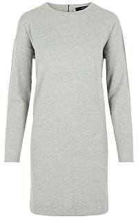 Vero Moda Dámske šaty VMHAPPY BASIC LS ZIPPER DRESS COLOR Light Grey Melange M