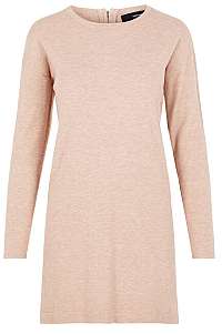 Vero Moda Dámske šaty VMHAPPY BASIC LS ZIPPER DRESS COLOR Misty Rose L