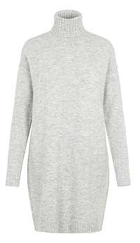 Vero Moda Dámske šaty VMLUCI LS ROLLNECK DRESS Light Grey Melange S
