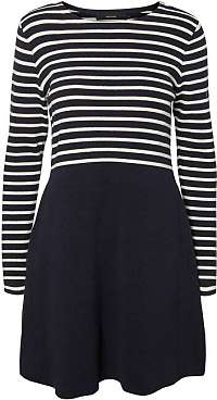 Vero Moda Dámske šaty VMSAILOR LS STRIPE DRESS BOO Night Sky W. Prištine stipes XS