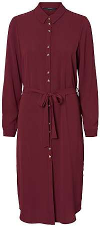 Vero Moda Dámske šaty VMSASHA SHIRT L/S DRESS COLOR Port Royale L