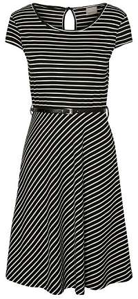Vero Moda Dámske šaty VMVIGGA FLAIR CAPSLEEVE DRESS Black Snow White L