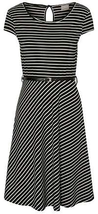 Vero Moda Dámske šaty VMVIGGA FLAIR CAPSLEEVE DRESS Black Snow White XL