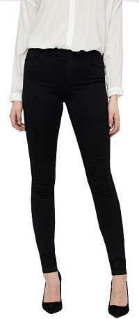 Vero Moda Dámske slim fit džínsy VMSEVEN 10183384 Black XS
