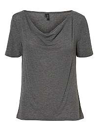 Vero Moda Dámske tričko VMGERLYHONIE SS V-NECK TOP JRS GA Grey Melange M