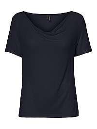 Vero Moda Dámske tričko VMGERLYHONIE SS V-NECK TOP JRS GA Night Sky MELANGE XL