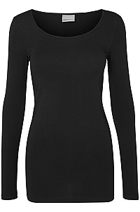 Vero Moda Dámske tričko VMMAXI MY LS SOFT LONG U-NECK GA Noosa Black S