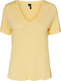 Vero Moda Dámske tričko VMSOFIA SS V-NECK TOP GA VO Pale Banana XS