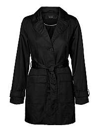 Vero Moda Dámsky kabát VMABBYSOFIA 3/4 trenchcoat BOOS Black XS