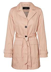Vero Moda Dámsky kabát VMABBYSOFIA 3/4 trenchcoat BOOS Mahogany Rose S