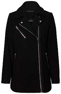 Vero Moda Dámsky kabát VMCLASS BIKER 3/4 WOOL JACKET BOOS Black S