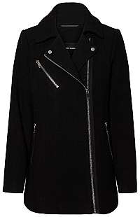 Vero Moda Dámsky kabát VMCLASS BIKER 3/4 WOOL JACKET BOOS Black XS