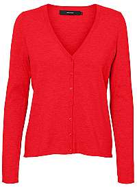 Vero Moda Dámsky sveter VMHAPPY BASIC LS V-NECK CARDIGAN COLOR Chinese Red M