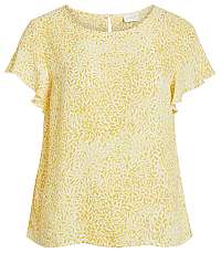 Vila Dámska blúzka Lucy S/S Flounce Top-Fav Lux Goldfinch S