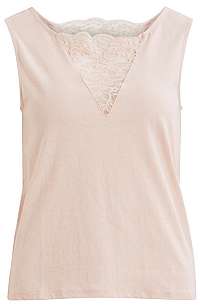 Vila Dámska blúzka Vilanna V-Neck S/L Top Rose Smoke L