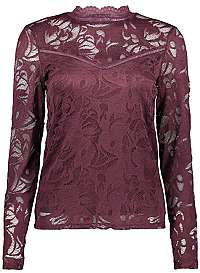 Vila Dámska blúzka VISTASIA L / S LACE TOP-FAV Wine tasting L