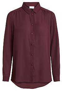 Vila Dámska košeľa VILUCY L / S BUTTON SHIRT - Noosa Wine tasting XS