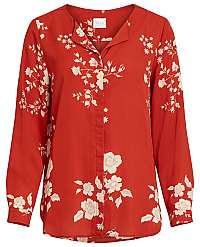 Vila Dámska košeľa VILUCY L/S SHIRT - FAV LUX Ketchup L