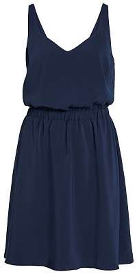 Vila Dámske šaty Laia S/L V-neck Dress Noos Navy Blazer