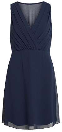 Vila Dámske šaty Vialli S/L Dress/Dc Navy Blazer