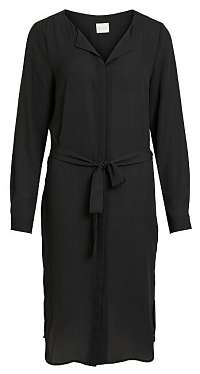 Vila Dámske šaty VILUCY L / S LONG SHIRT DRESS - FAV NX Black