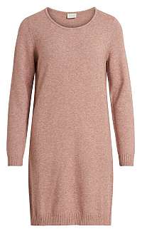 Vila Dámske šaty VIRIL L / S KNIT DRESS - Noosa Ash Rose M