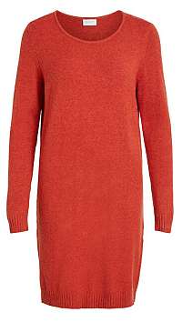 Vila Dámske šaty vírili L / S KNIT DRESS - Noosa Ketchup L