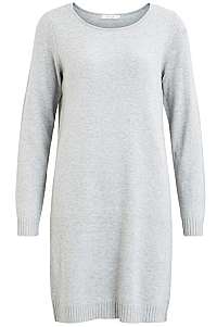 Vila Dámske šaty vírili L / S KNIT DRESS - Noosa Light Grey Melange S