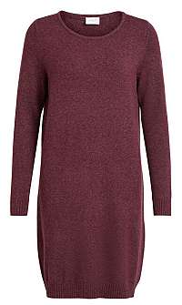 Vila Dámske šaty vírili L / S KNIT DRESS - Noosa Wine tasting M