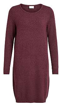 Vila Dámske šaty vírili L / S KNIT DRESS - Noosa Wine tasting S