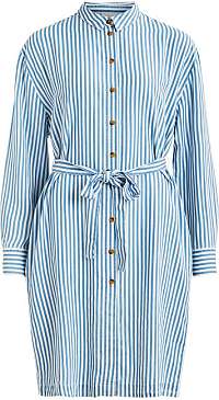 Vila Dámske šaty VISUKA L / S SHIRT DRESS / SU White Alyssum ASHLEY BLUE